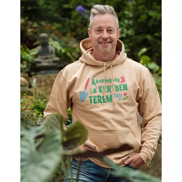 A Boldogság a kertben terem - férfi kapucnis pulcsi