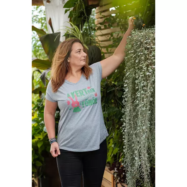 női kertész póló hamuszürke színben