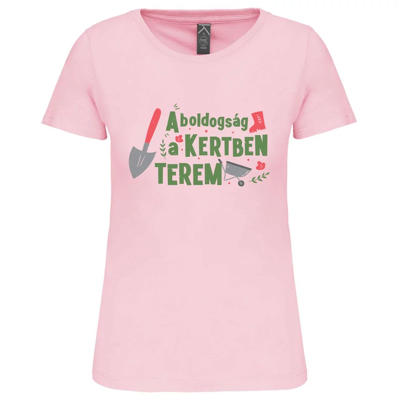 bio pamut női kerti póló pink