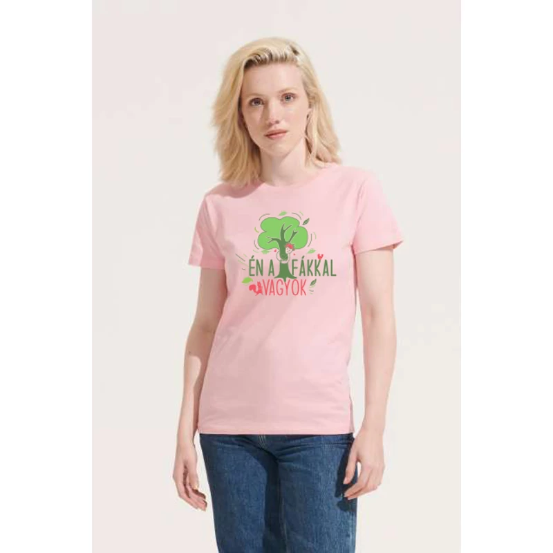 Én a fákkal vagyok  - pink női kertész póló