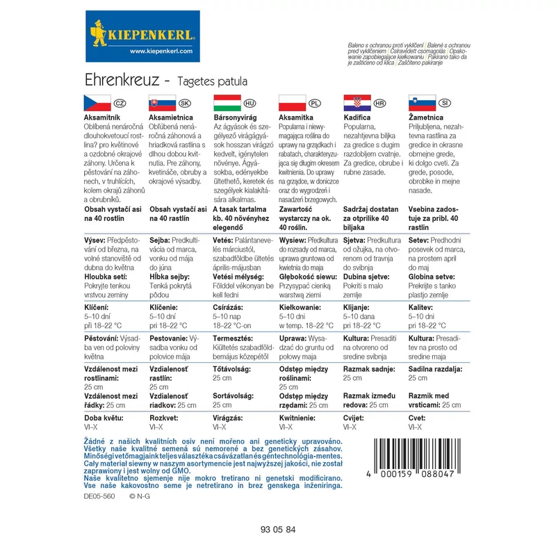 ehrenkreuz bársonyvirág vetőmag