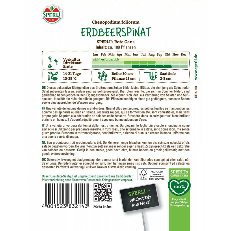 Sperli Rote Gans eperspenót (leveles libatop) vetőmag
