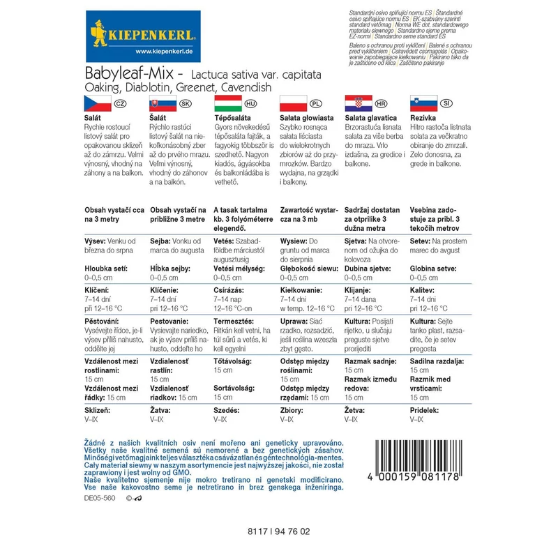 Kiepenkerl Babyleaf- Mix tépősaláta vetőmag keverék