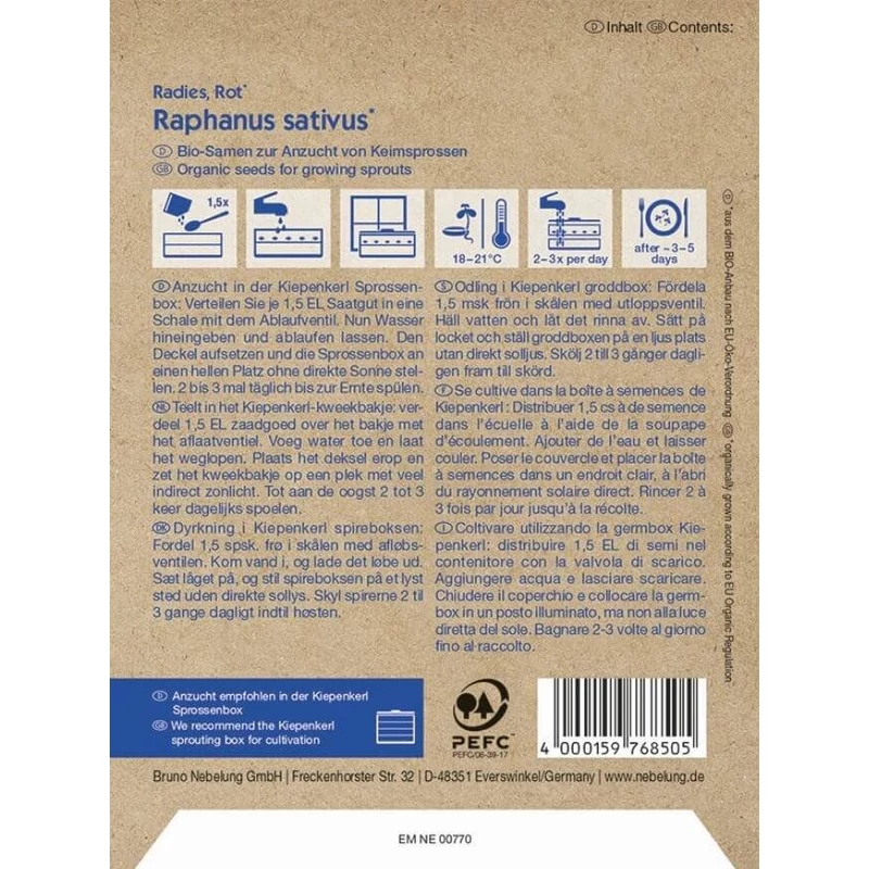  Kiepenkerl BIO lila retek csíramag - 30g