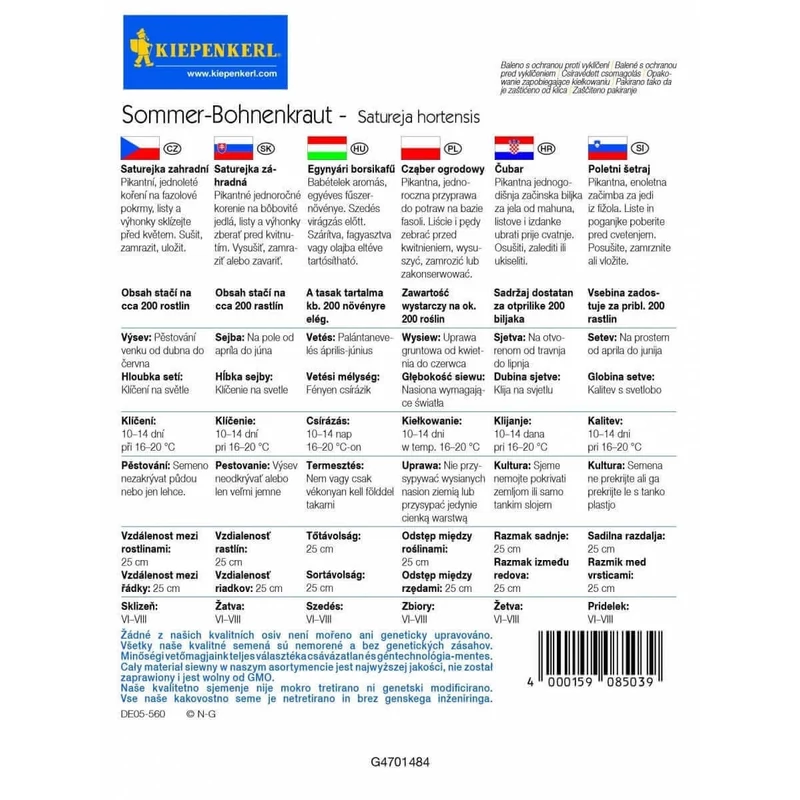 egynyári borsikafű vetőmag