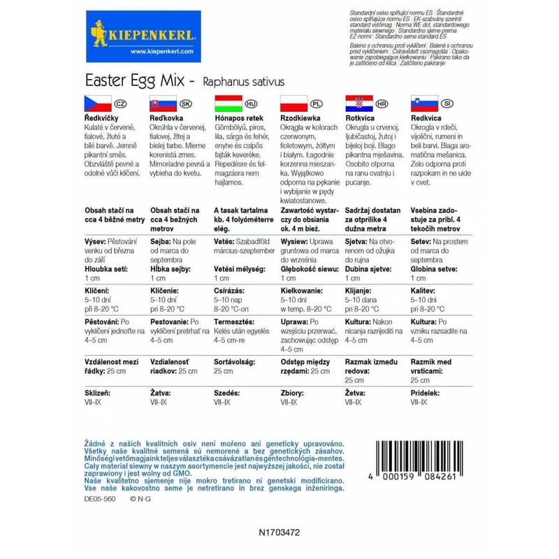  easter egg mix hónapos retek vetőmag