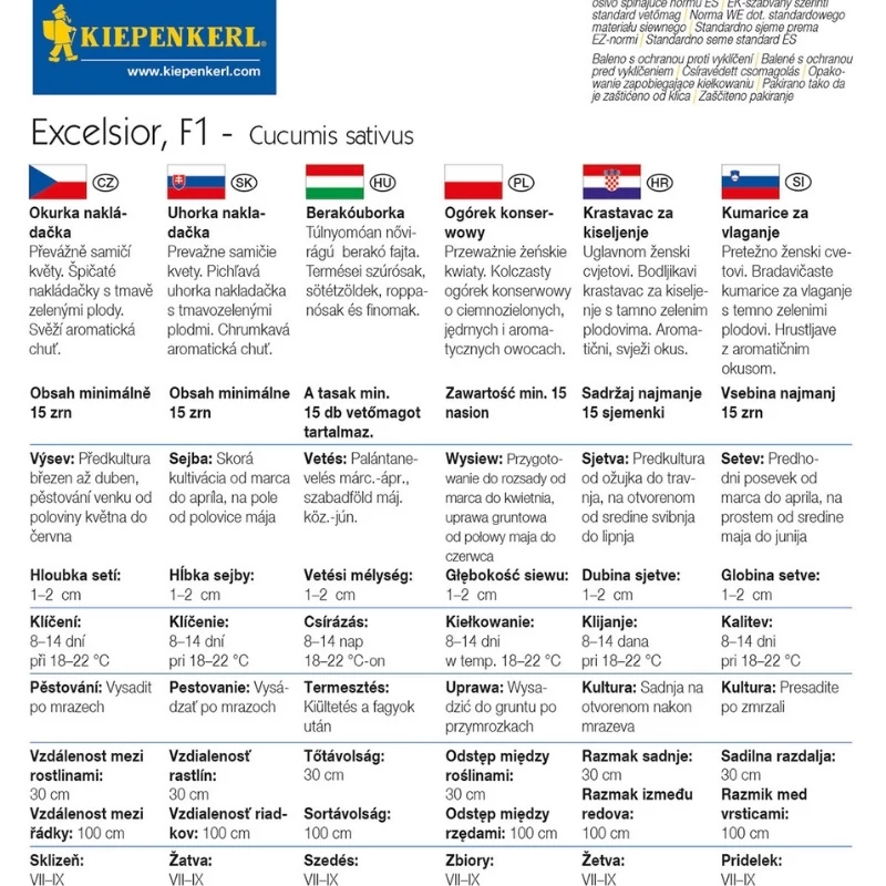 Kiepenkerl Excelsior berakóuborka vetőmag, F1