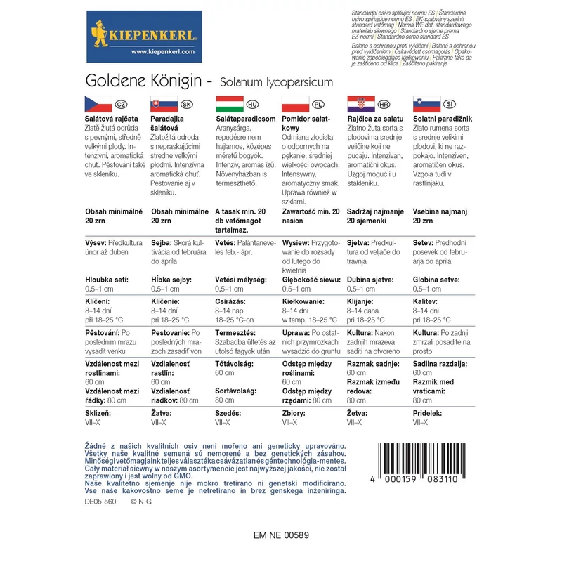 Kiepenkerl Goldene Königin salátaparadicsom vetőmag