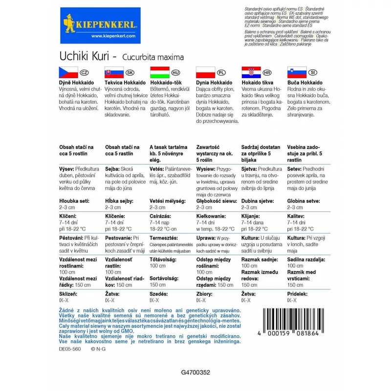 kiepenkerl vetőmag hokkaido-tök