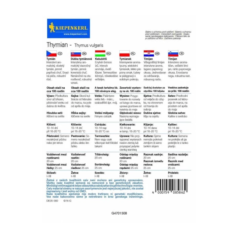 kakukkfű vetőmag