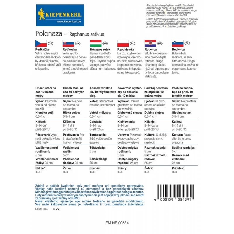 poloneza hónapos retek vetőmag