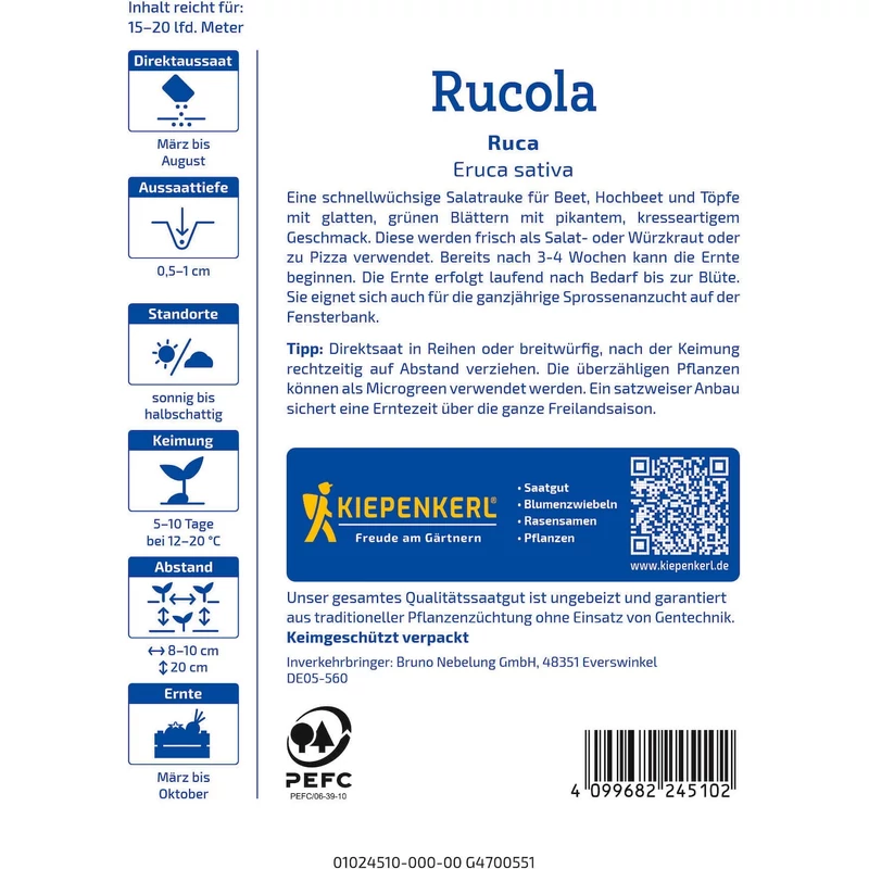 Kiepenkerl Ruca rukkola saláta vetőmag
