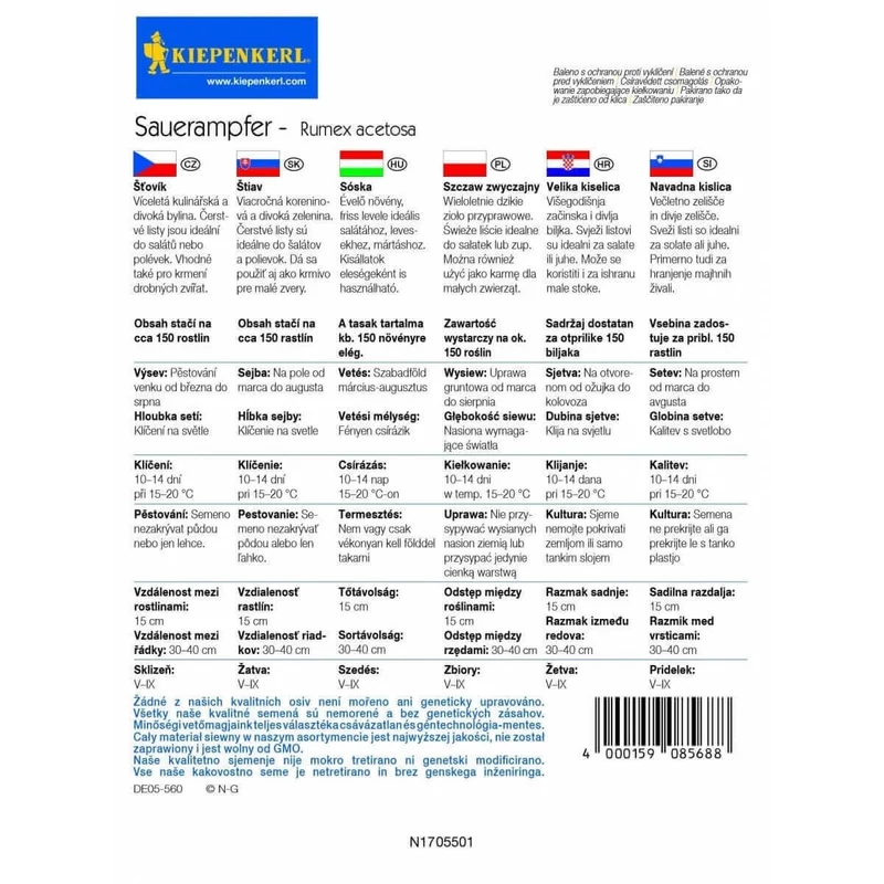 sóska vetőmag