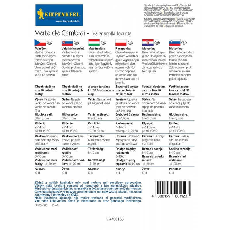 kiepenkerl madársaláta vetőmag verte de cambrai
