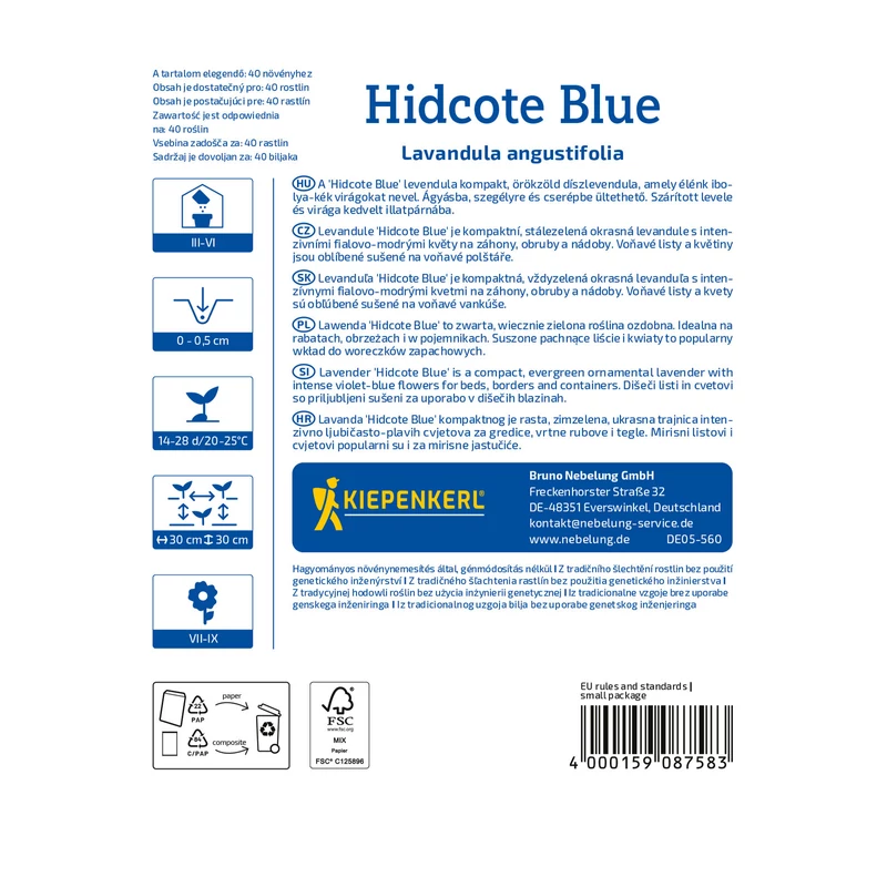 Kiepenkerl levendula vetőmag K', Hidcote Blue Strain