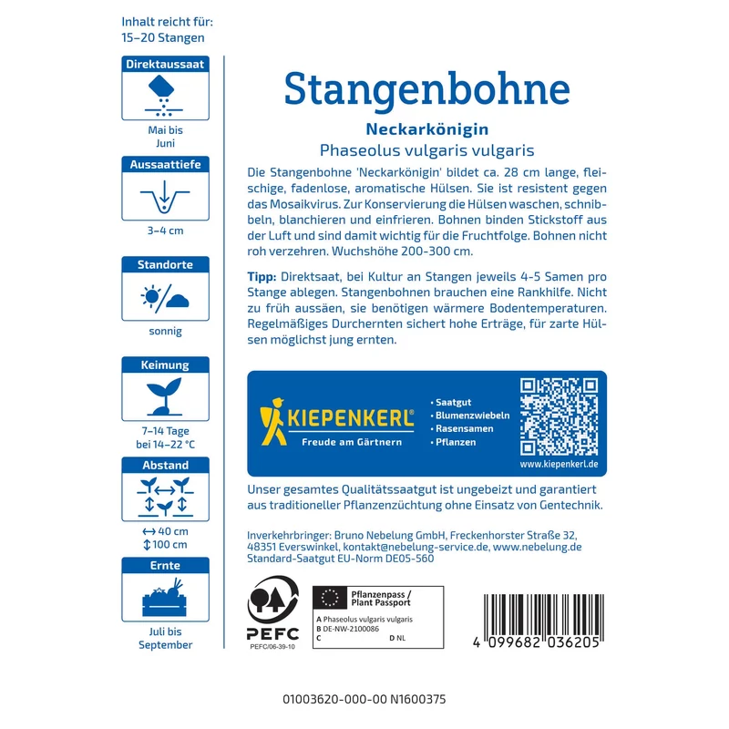 Kiepenkerl Neckarkönigin karósbab vetőmag