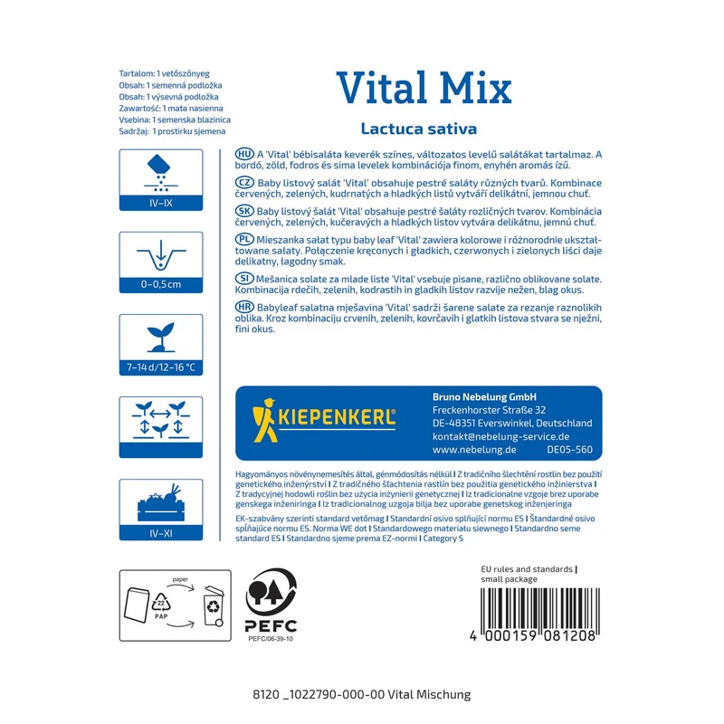 Kiepenkerl Vital Mix bébisaláta keverék vetőmagszalag